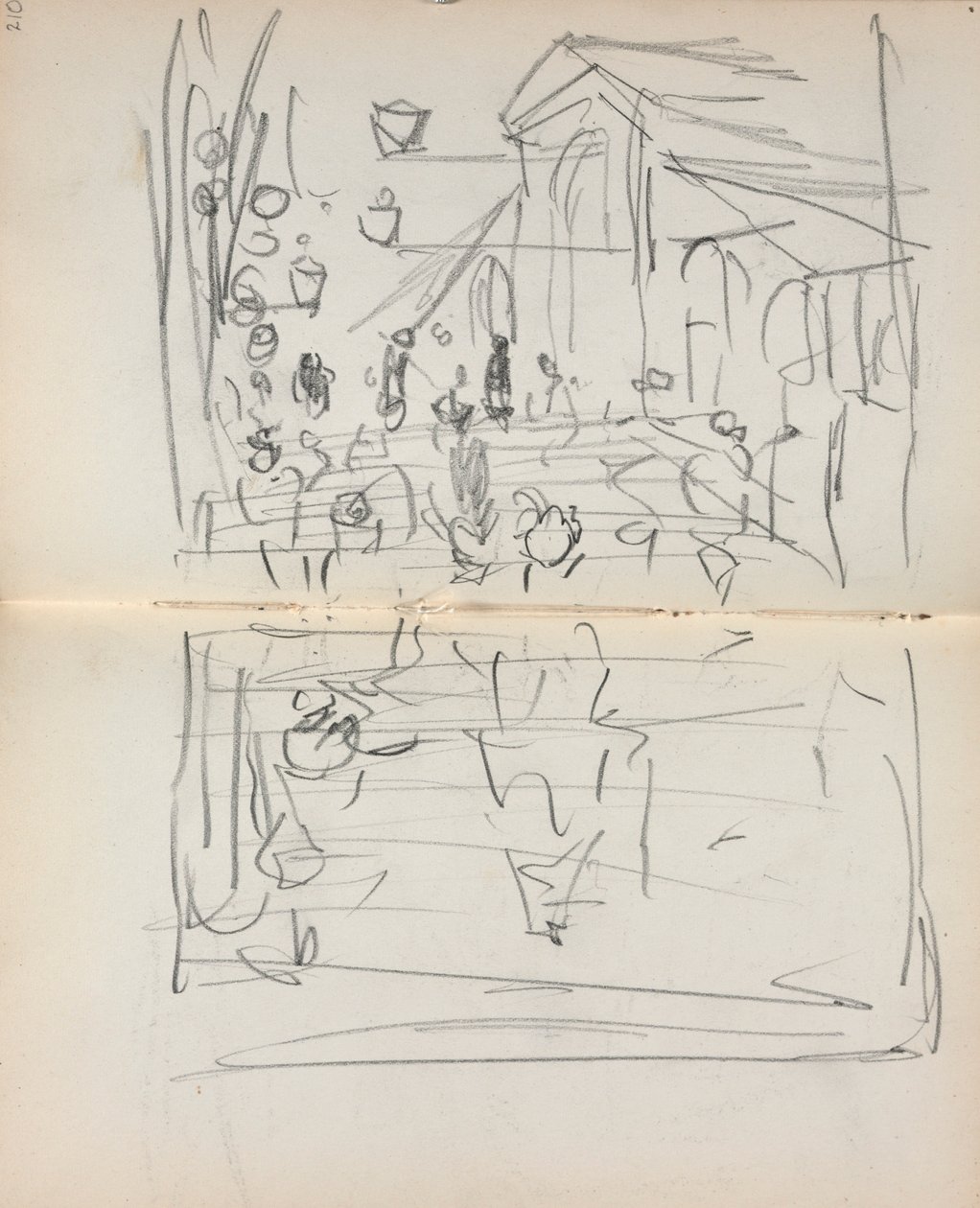 Italialainen luonnoslehti: (sivu 209  210). tekijältä Maurice Prendergast