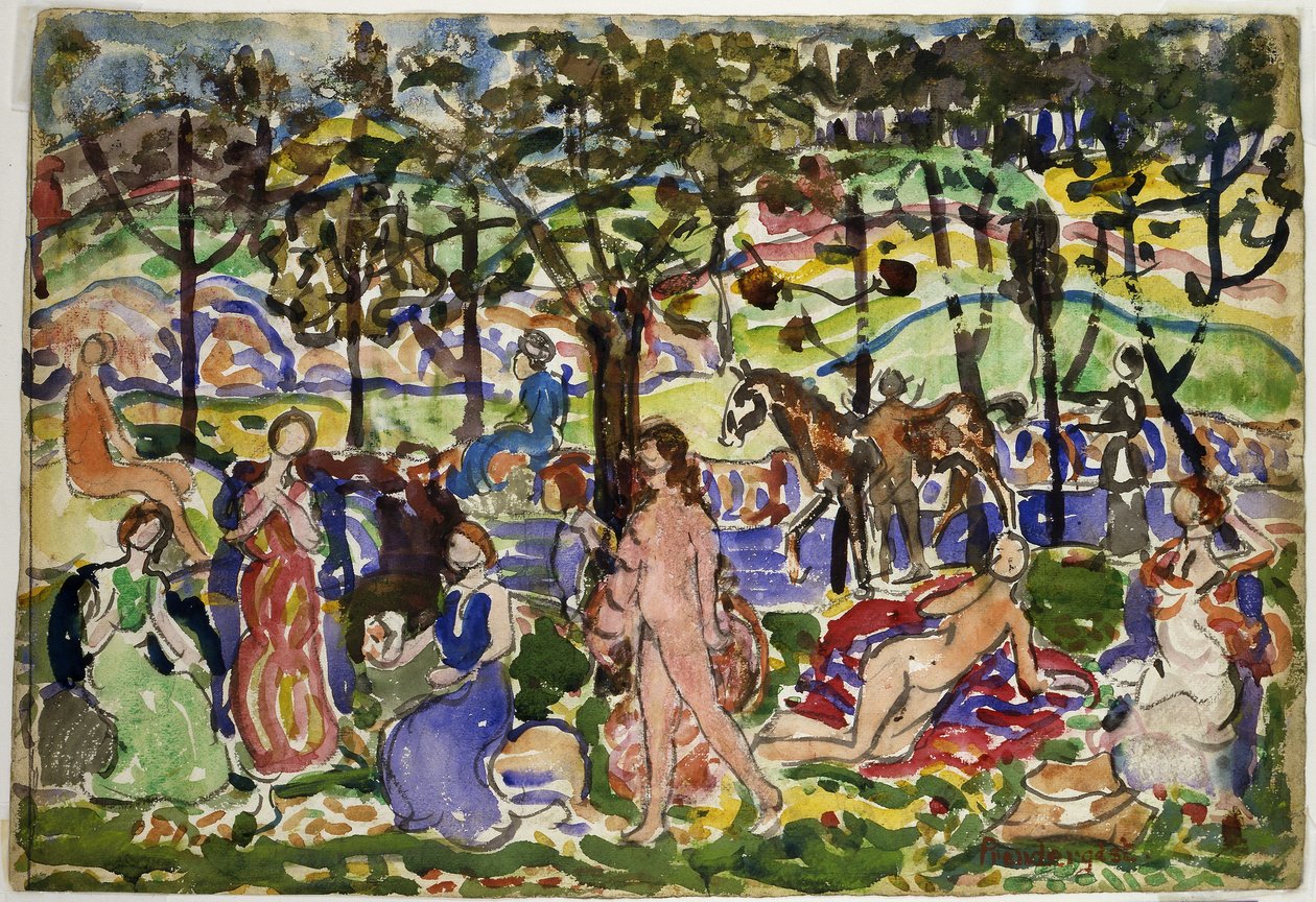 Puistokohtaus tekijältä Maurice Prendergast