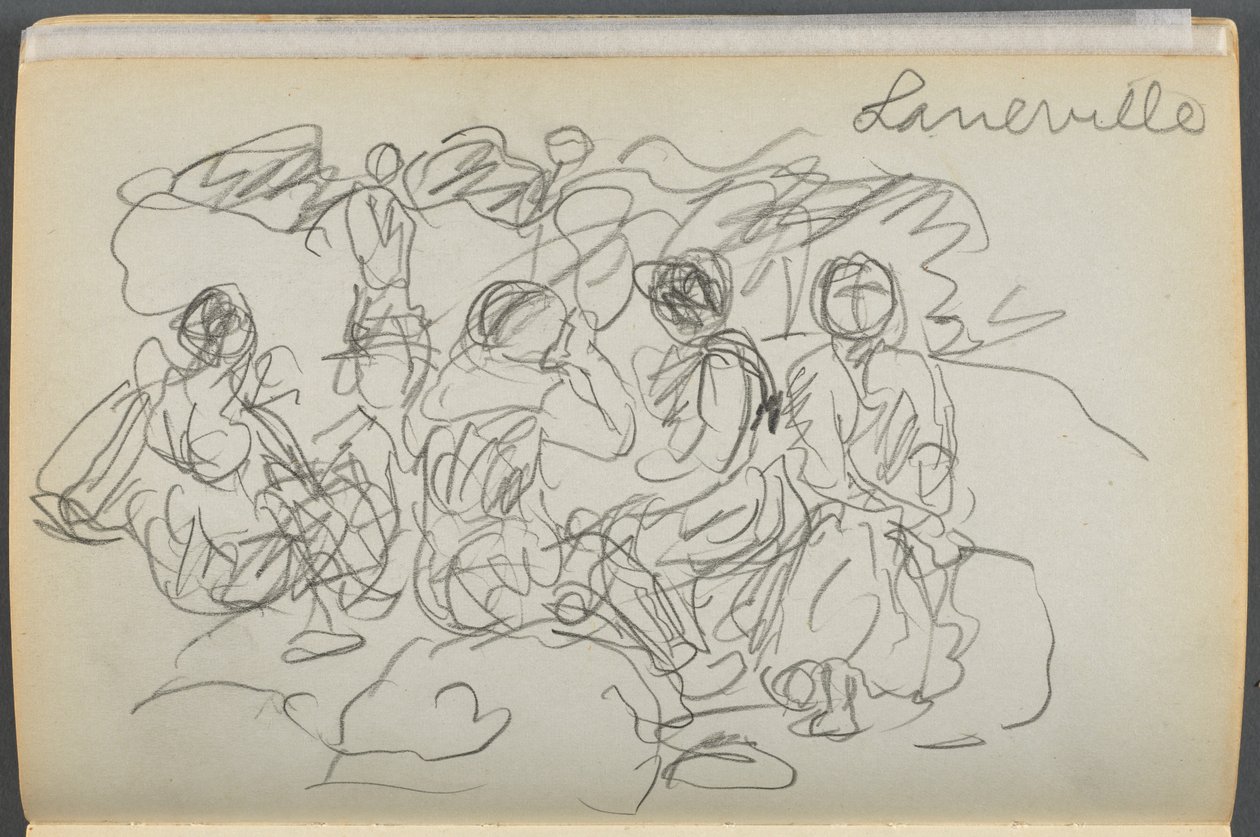 Luonnoskirja- The Granite Shore Hotel, Rockport, sivu 062: "Laneville". tekijältä Maurice Prendergast