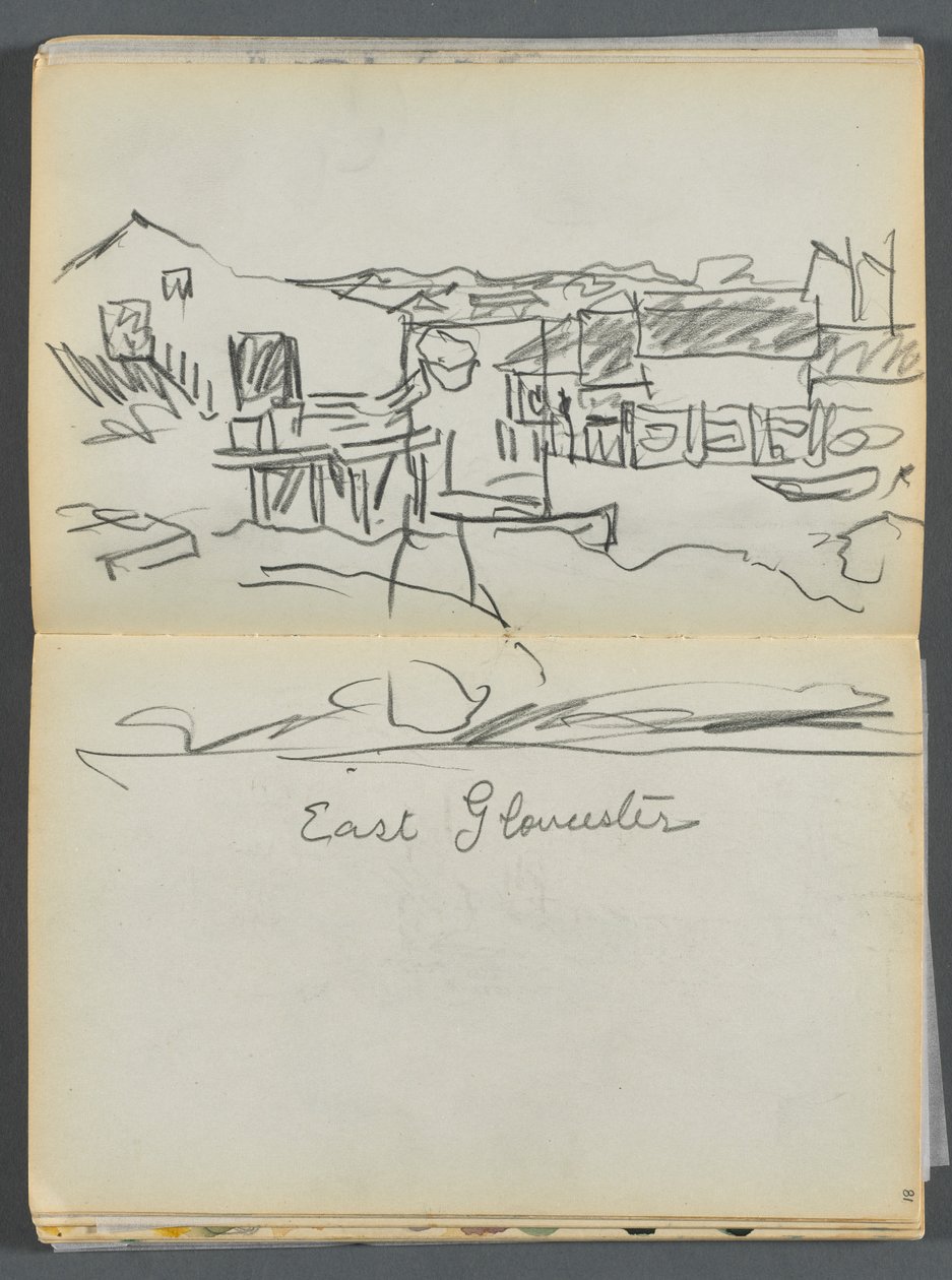 Luonnoskirja- Granite Shore Hotel, Rockport, sivu 080  81: "East Gloucester". tekijältä Maurice Prendergast