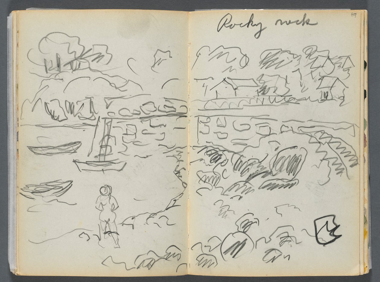 Luonnoskirja- The Granite Shore Hotel, Rockport, sivu 088  89: "Rocky Neck". tekijältä Maurice Prendergast