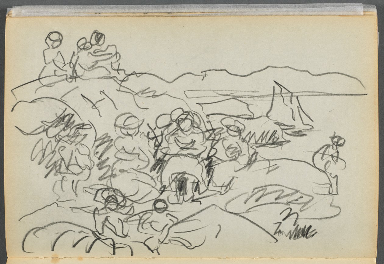 Luonnoskirja - Granite Shore Hotel, Rockport, sivu 096: Picnickners tekijältä Maurice Prendergast