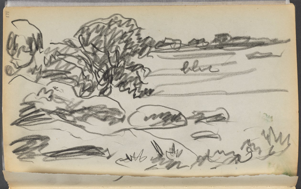 Luonnoskirja - Granite Shore Hotel, Rockport, sivu 171: Maisema tekijältä Maurice Prendergast