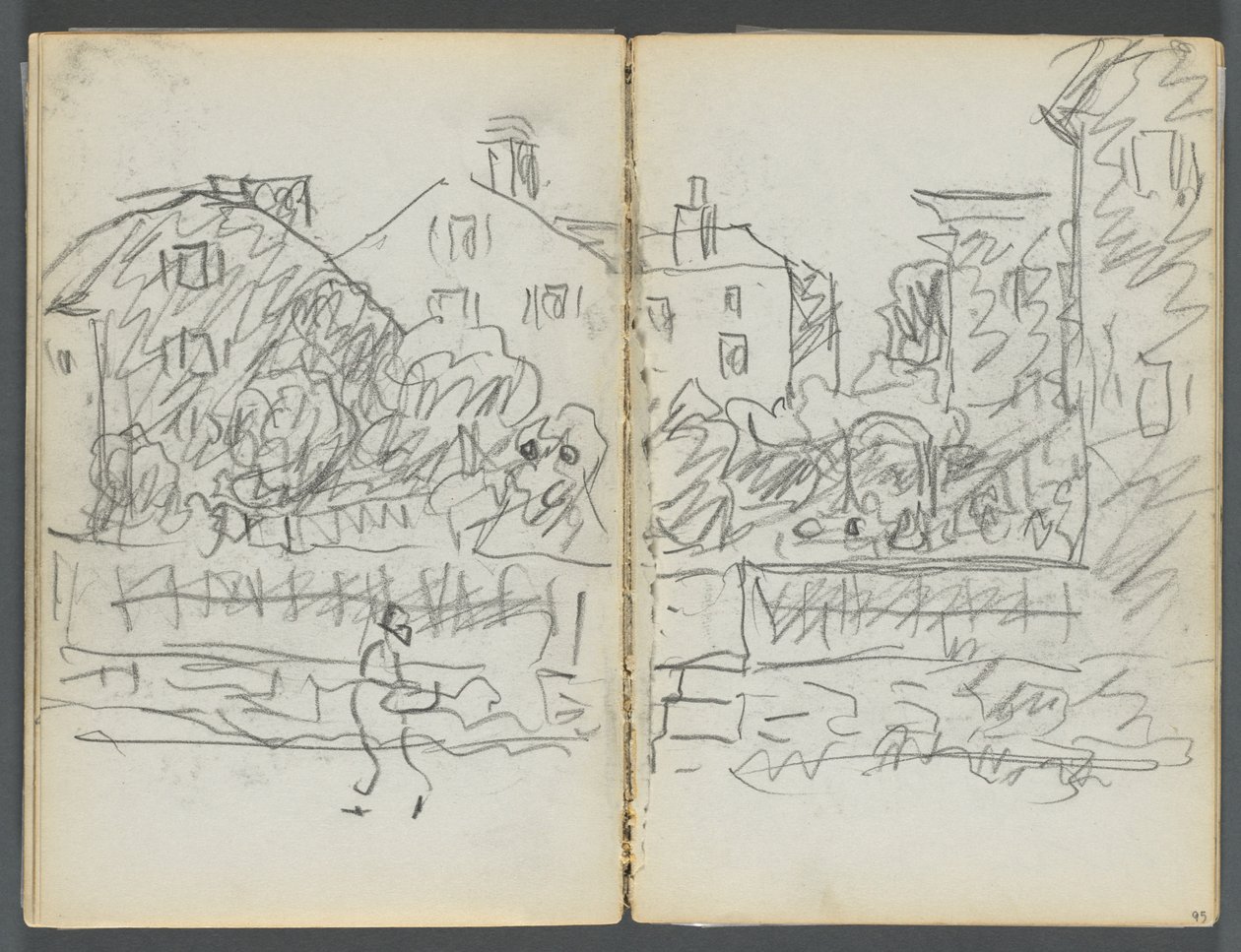 Luonnoslehti, The Dells, nro 127, sivu 094  95: Village Street. tekijältä Maurice Prendergast