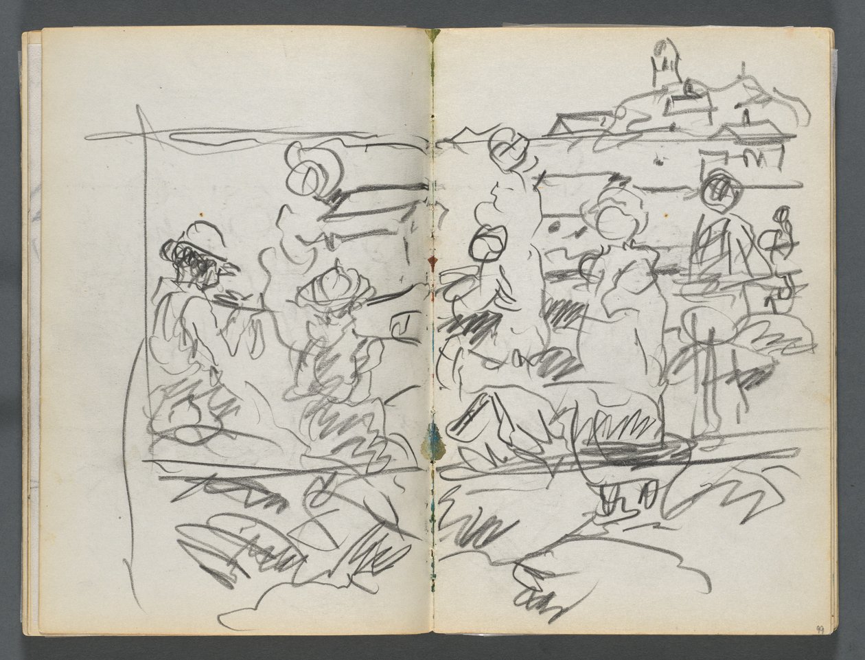Luonnoslehti, The Dells, nro 127, sivu 098 ja 99: Figures in a Landscape tekijältä Maurice Prendergast
