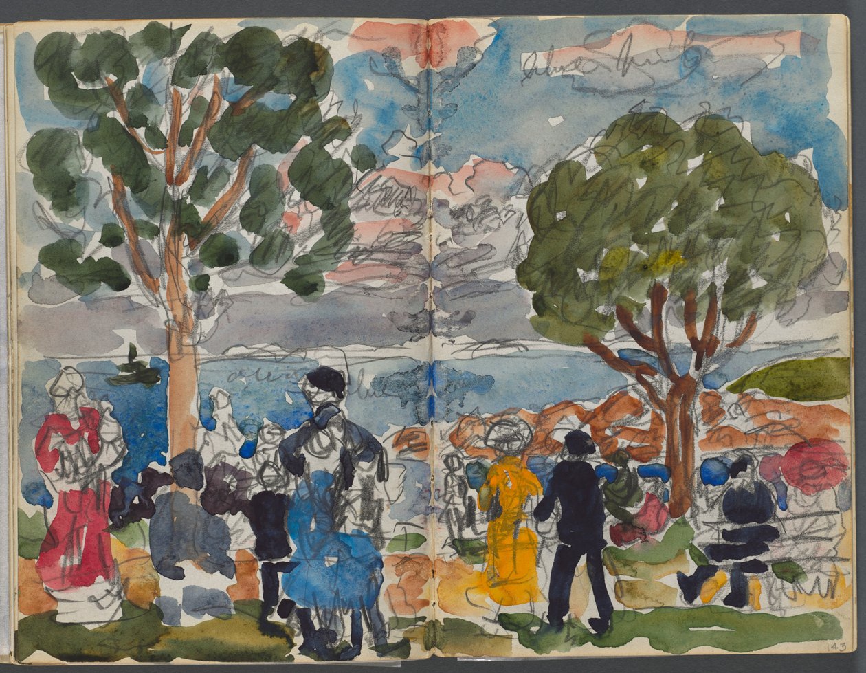 Luonnoslehti, The Dells, N° 127, sivu 142  143: Hahmoja rannikolla. tekijältä Maurice Prendergast