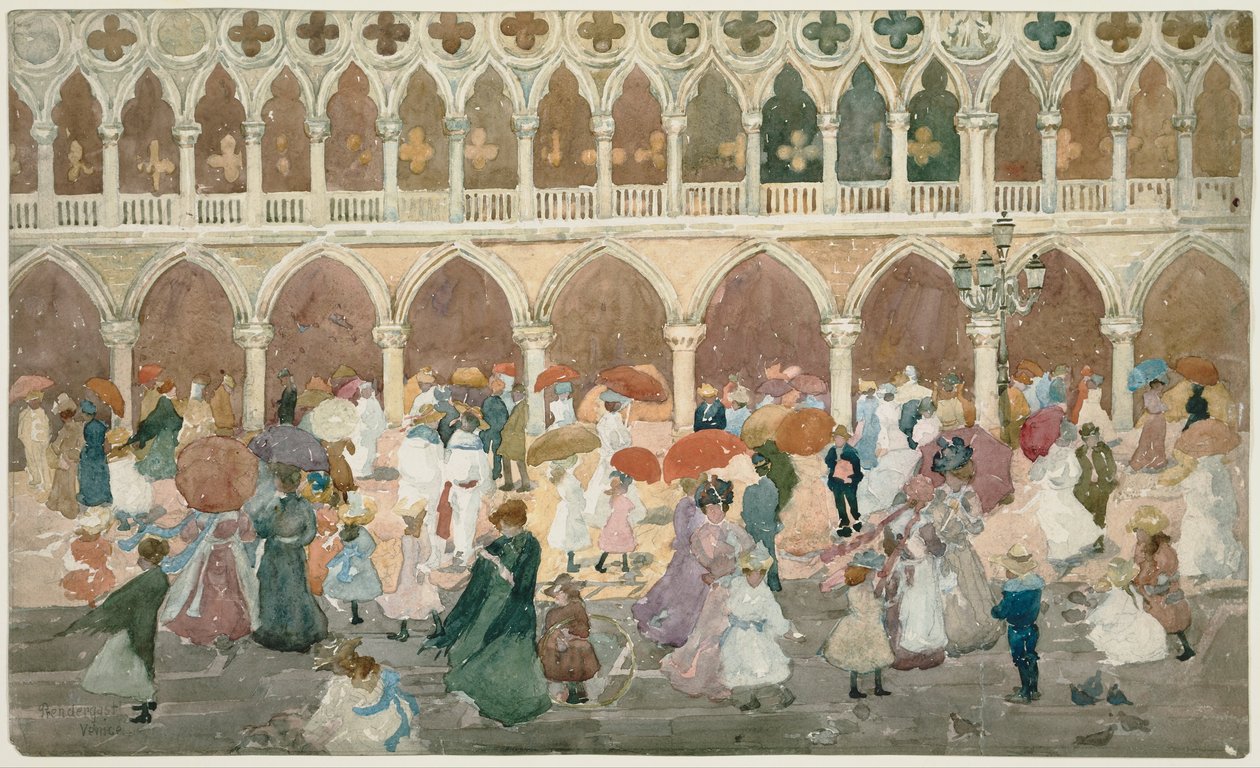 Auringonvalo Piazzettalla tekijältä Maurice Prendergast