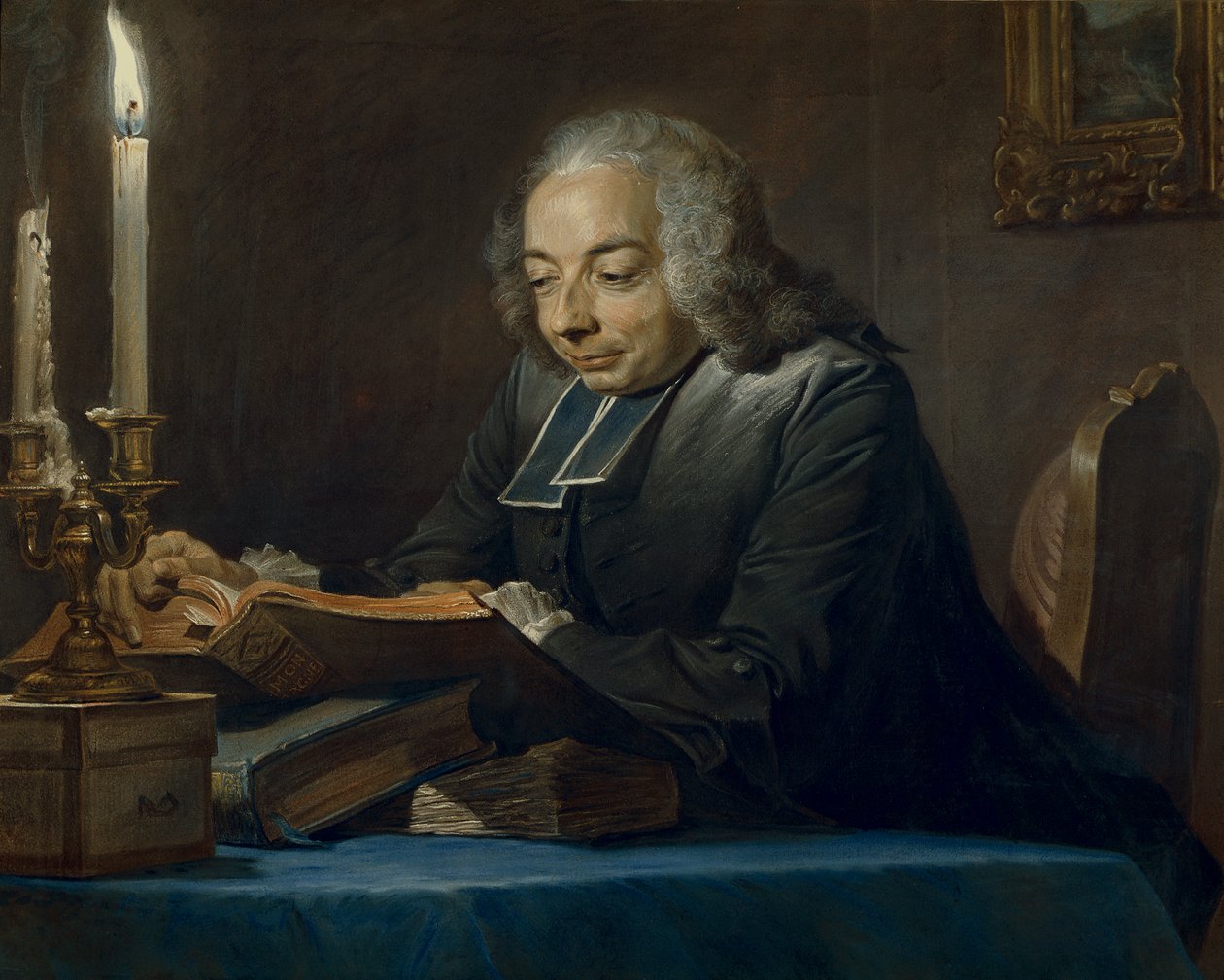 Abbe Jean-Jacques Huber, 1742 (pastelli) tekijältä Maurice Quentin de La Tour