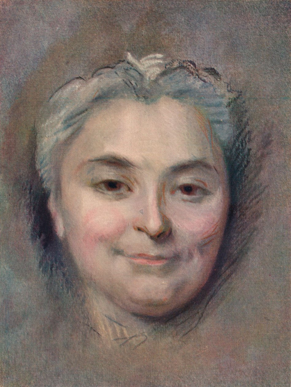 Valmistelu Marie Catherine Dufloquet Realsin muotokuvaan, 1756 tekijältä Maurice Quentin de La Tour