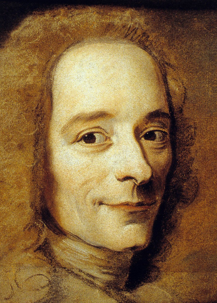 Francois Marie Arouet eli Voltaire (pastelli paperilla) tekijältä Maurice Quentin de La Tour