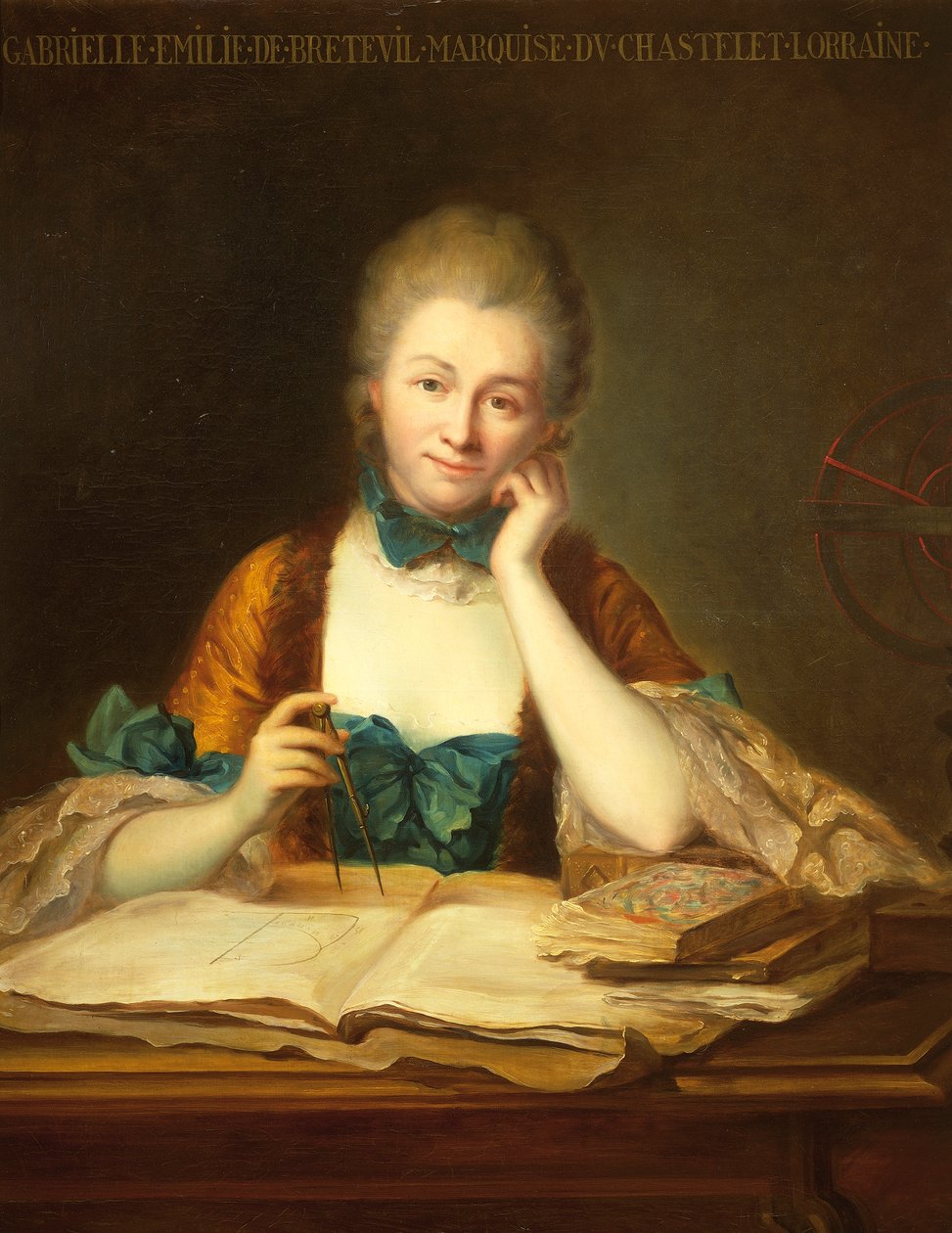 Gabrielle Emilie Le Tonnelier de Breteuil, Marquise de Chatelet (Pariisi) muotokuva tekijältä Maurice Quentin de La Tour