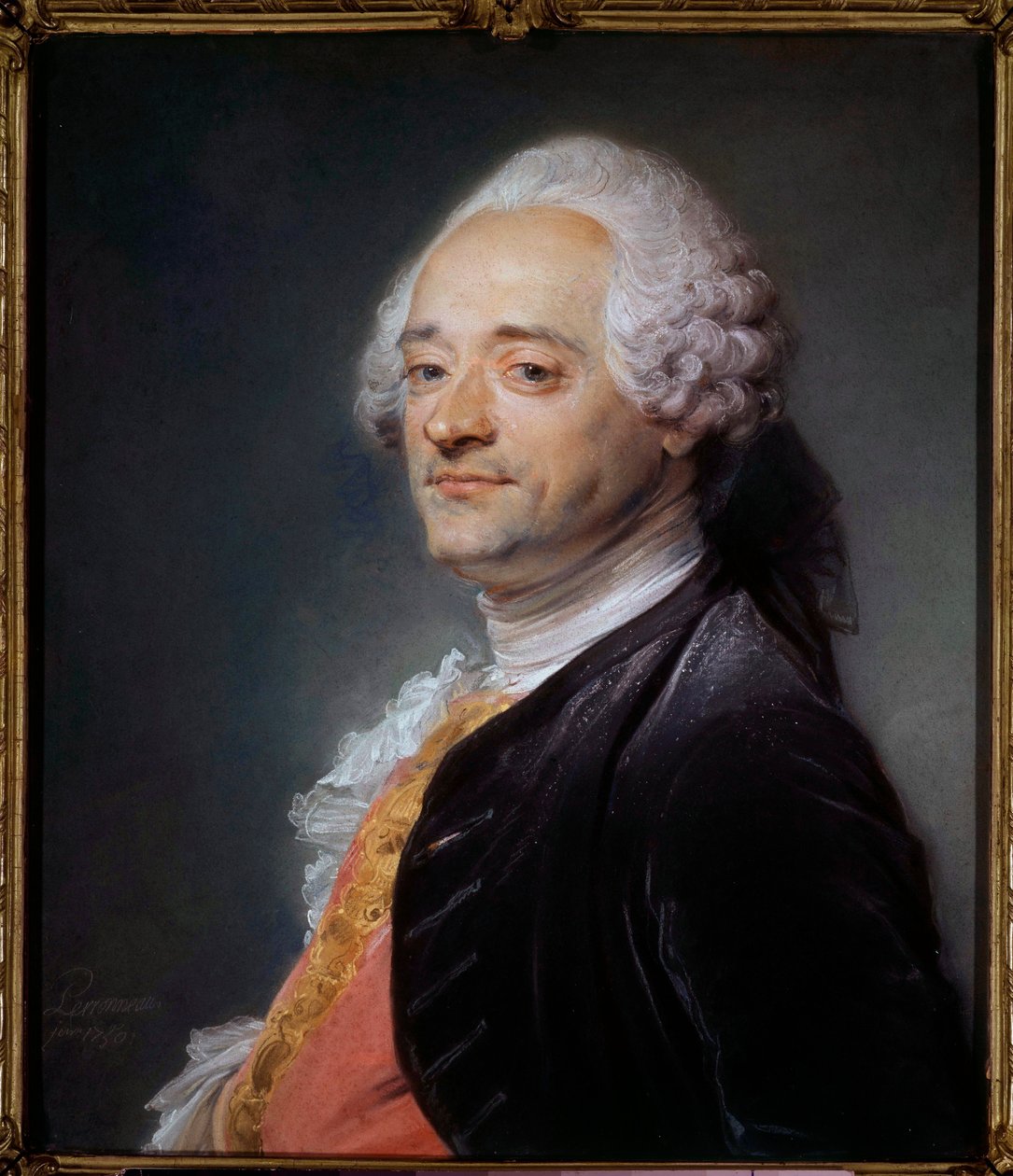 Taidemaalari Maurice Quentin Delatour sanoi Quentin De La Tour tai Quentin De Latour (1704-1788) Pastellimaalaus Jean-Baptiste Perroneau (Jean Baptiste Perronneau) (1715-1783) 1750 Dim 0,56x0,48 m Saint Quentinyer - Muotokuva s tekijältä Maurice Quentin de La Tour