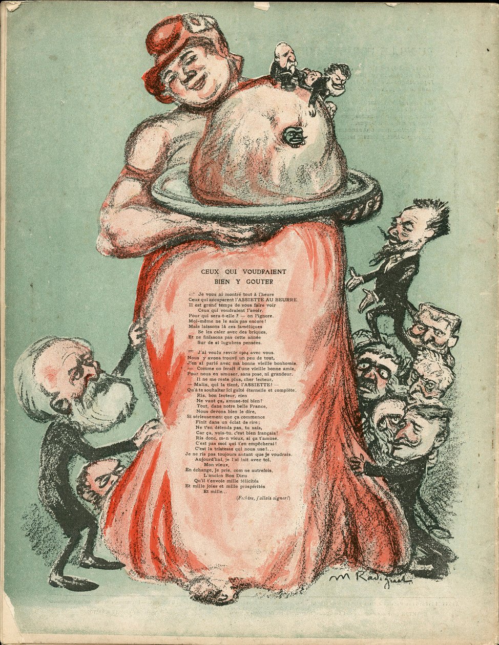 The Butter Plate, numero 195, Satiirinen väreissä tekijältä Maurice Radiguet
