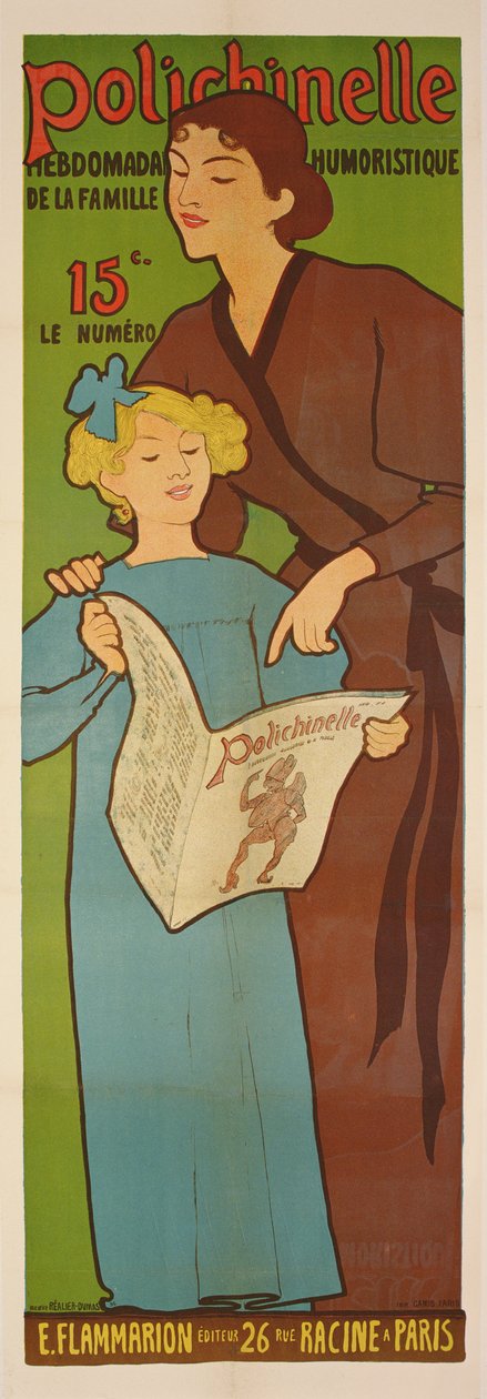 Polichinelle-viikkolehden juliste, 1896. tekijältä Maurice Realier Dumas