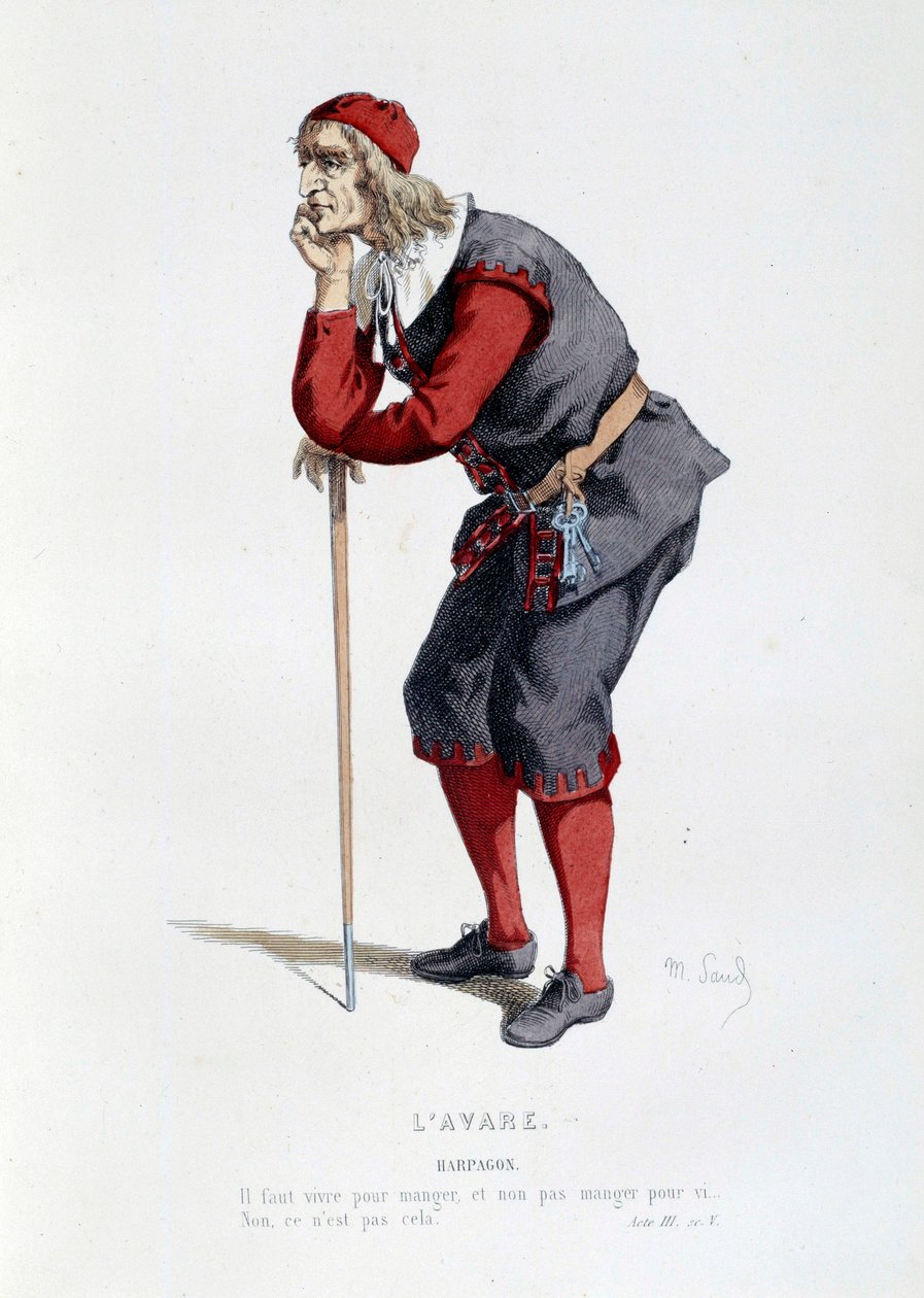 Puku Harpagonin hahmolle Molieren (Jean Baptiste Poquelin) teoksessa ”” L