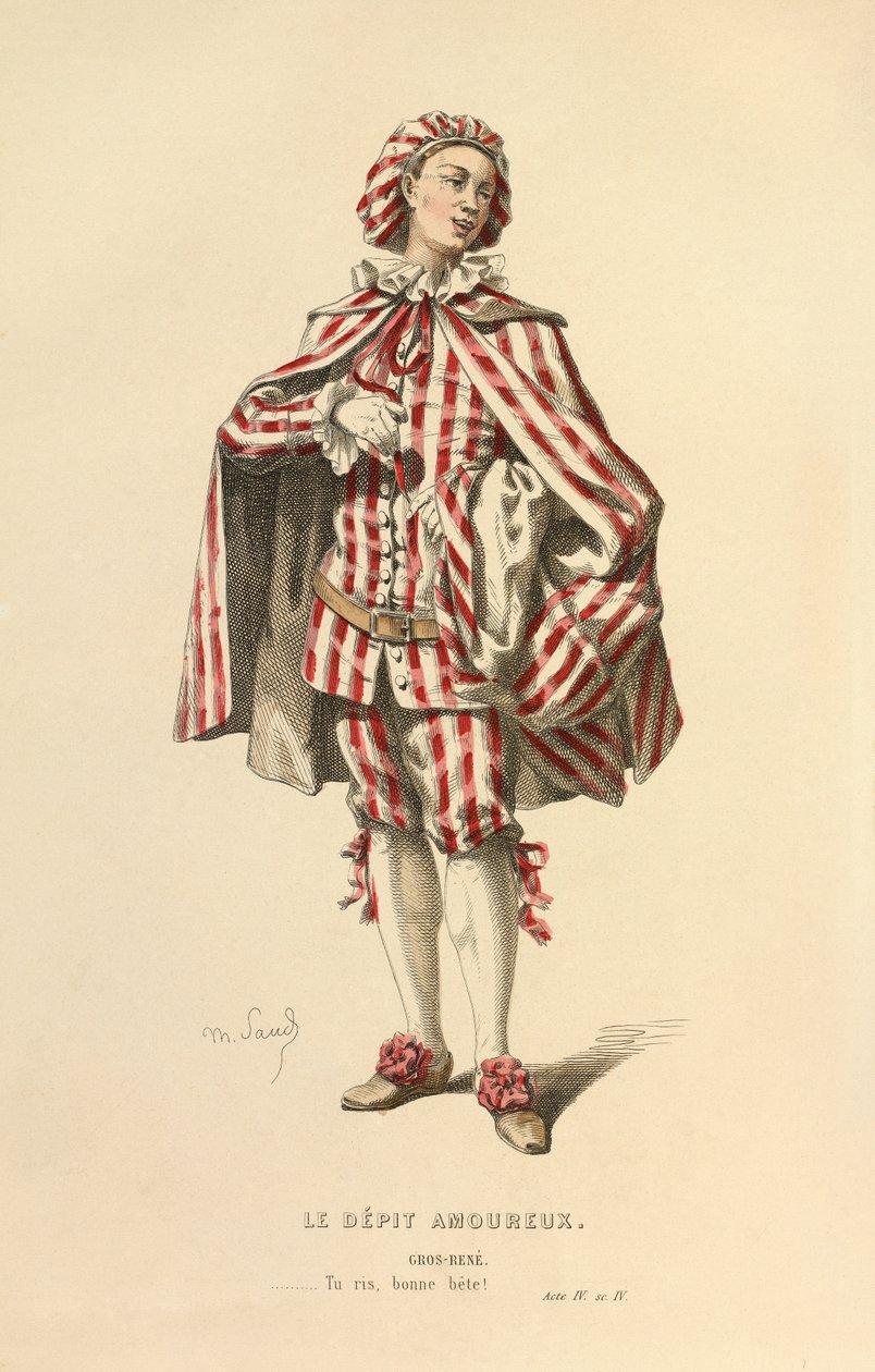 Puku Gros - Renen rooliin, noin 1868 (kaiverrus). tekijältä Maurice Sand