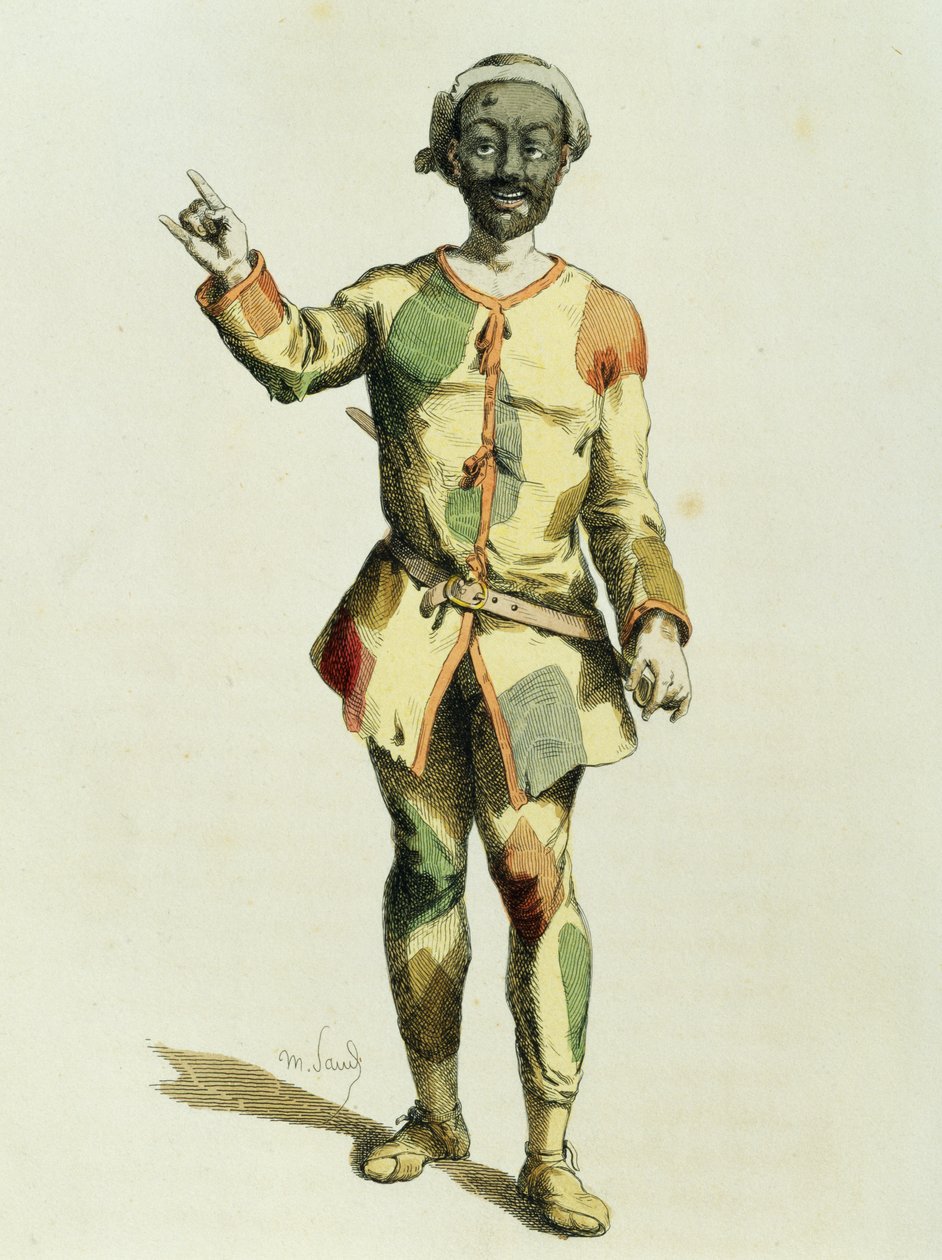 Harlequin vuonna 1570, kirjoittanut Maurice Sand (1823-1889) tekijältä Maurice Sand