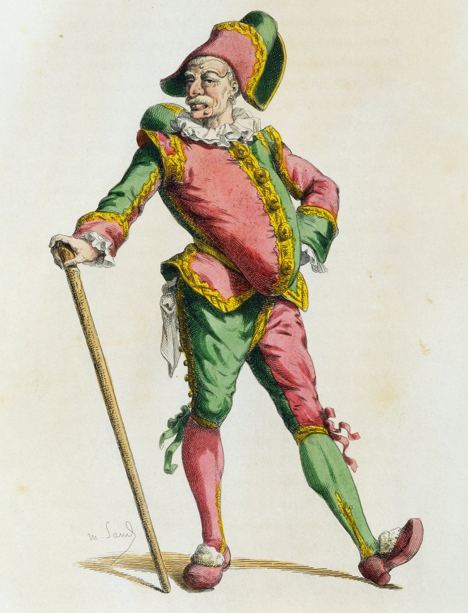 Polichinelle vuonna 1820, kirjoittanut Maurice Sand (1823-1889) tekijältä Maurice Sand
