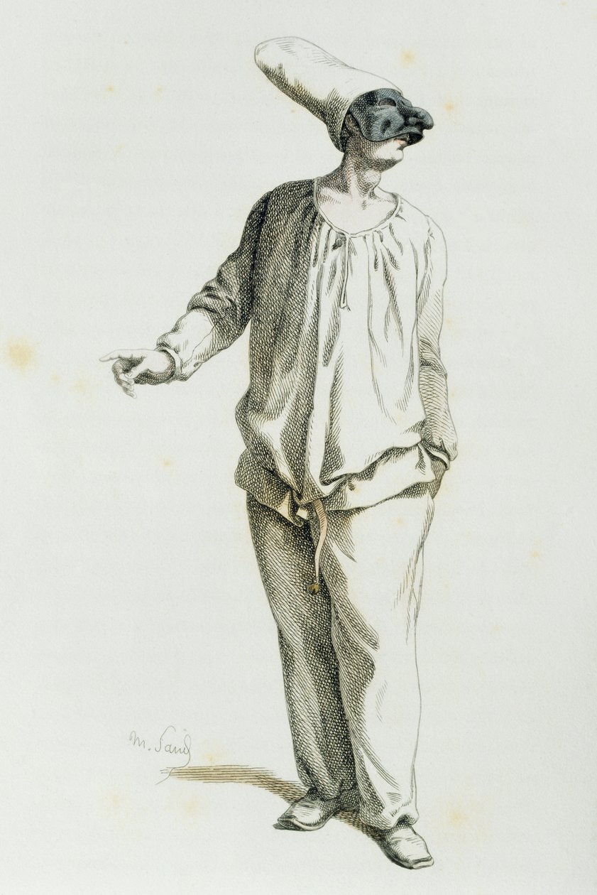 Pulcinella vuonna 1800, kirjoittanut Maurice Sand (1823-1889) tekijältä Maurice Sand