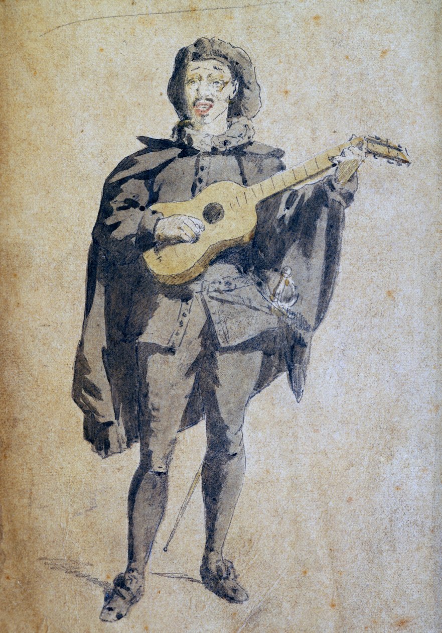 Scaramouche, kuvitus Maurice Sand (1823-1889), kaiverrus Commedia dell