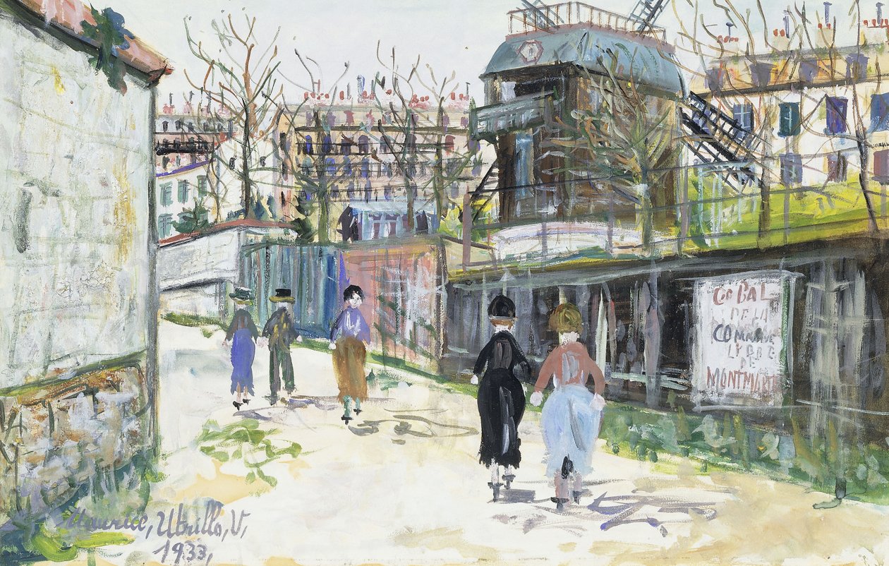 Le Moulin de la Galette, Montmartre tekijältä Maurice Utrillo