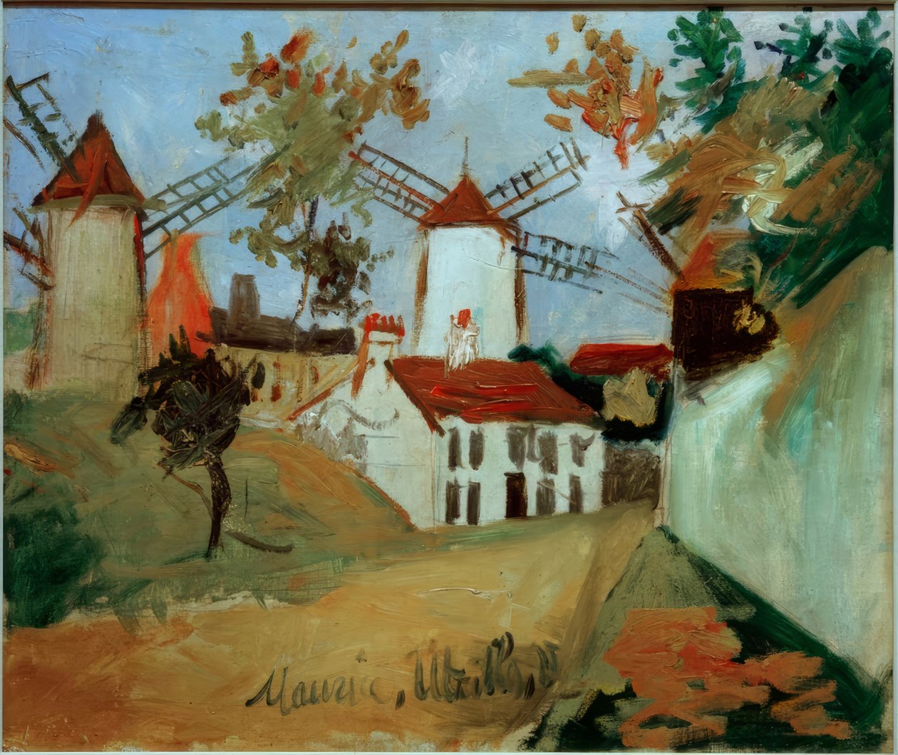 Montmartren kolme myllyä tekijältä Maurice Utrillo