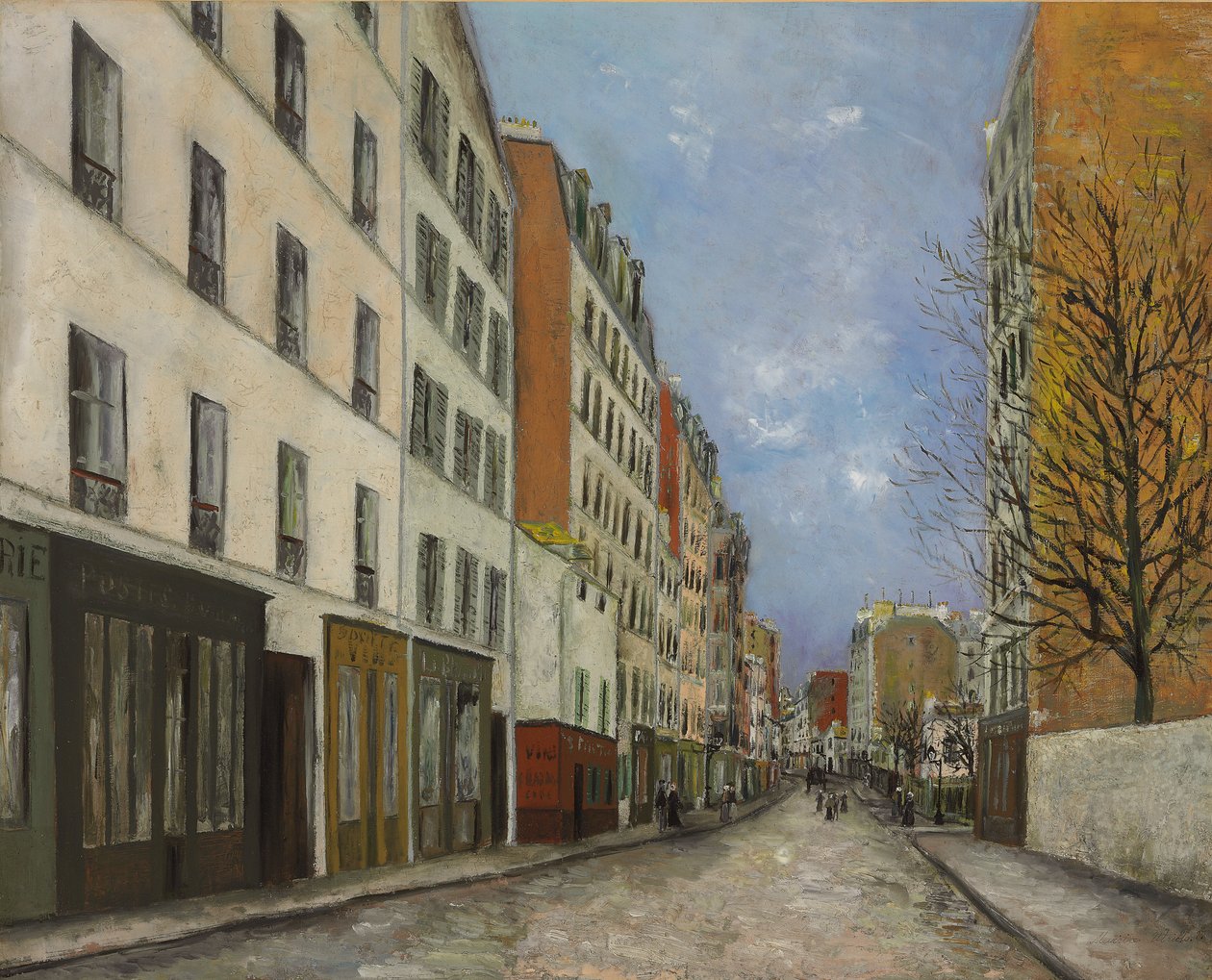 Marcadet Street, Montmartre; Marcadet-katu Montmartressa, n. 1910–1912 (öljy kankaalle) tekijältä Maurice Utrillo