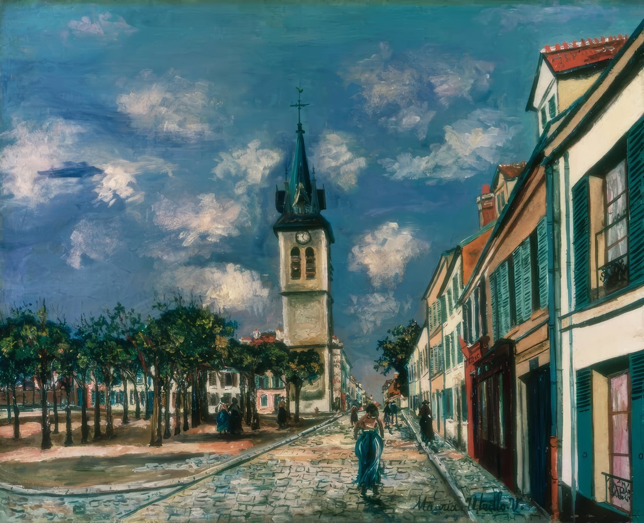 Melun, Place St. Barthel tekijältä Maurice Utrillo