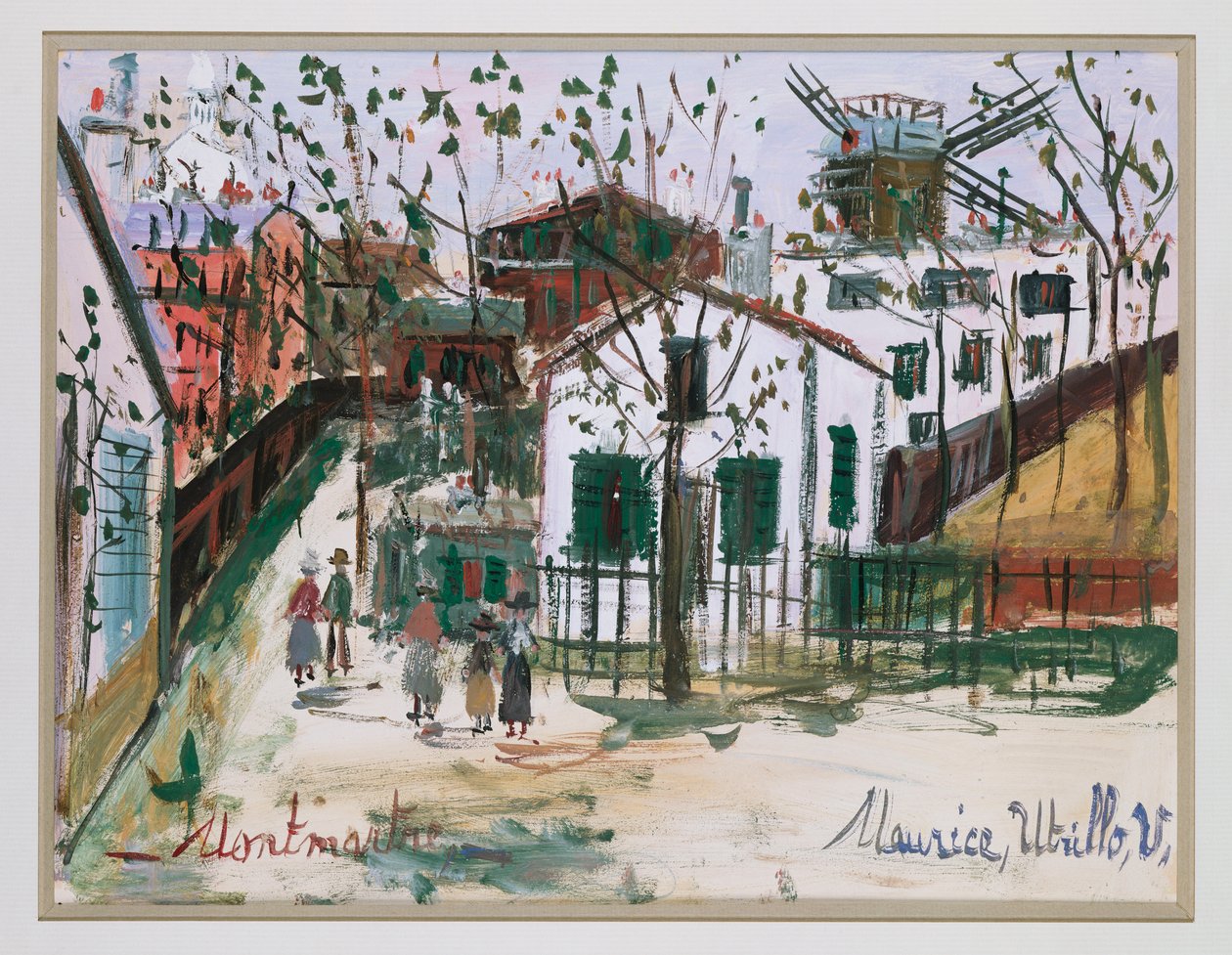 Montmartre (guassi paperille) tekijältä Maurice Utrillo