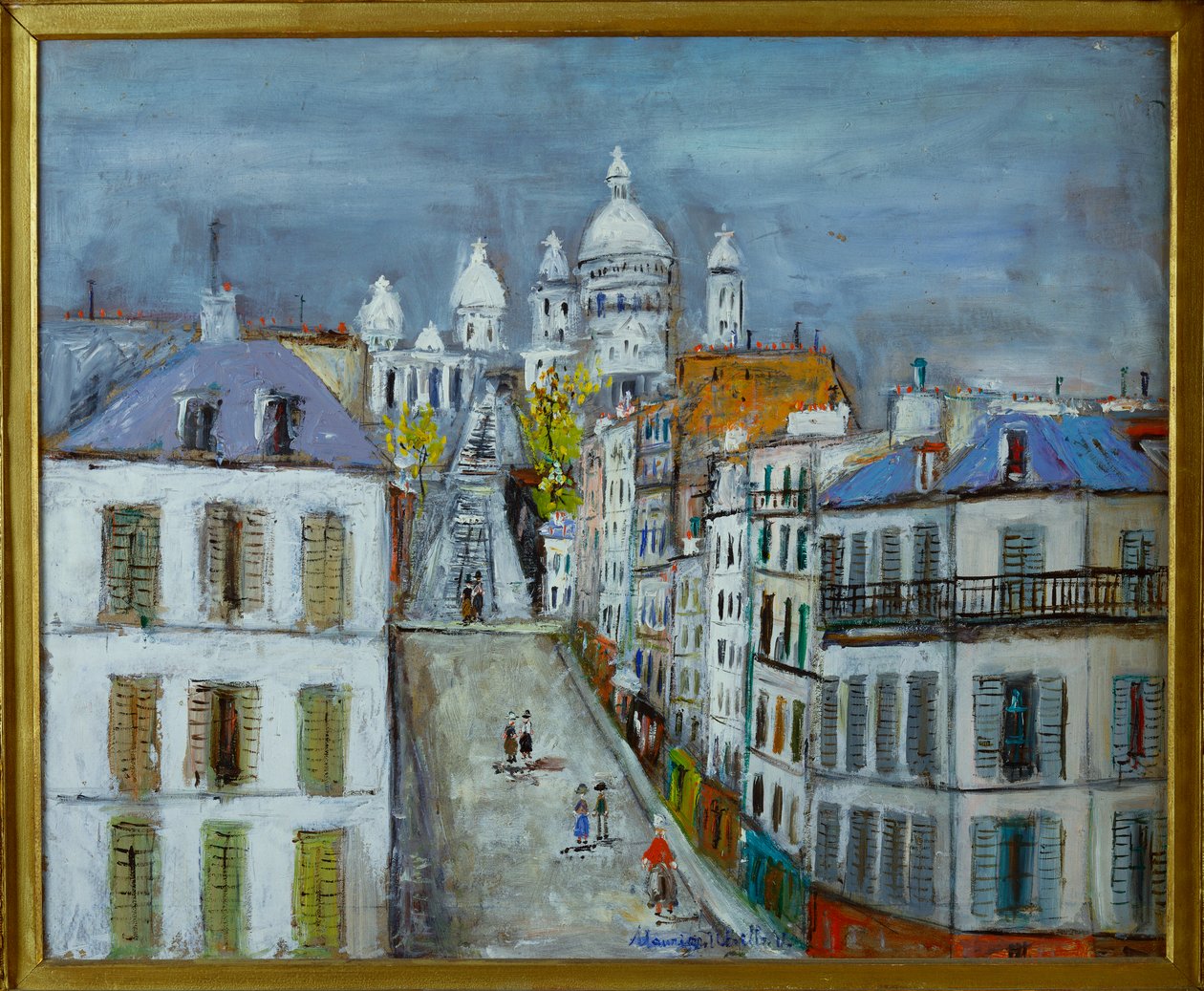 Rue Chappe, Montmartre, n. 1937 (öljylevy) tekijältä Maurice Utrillo