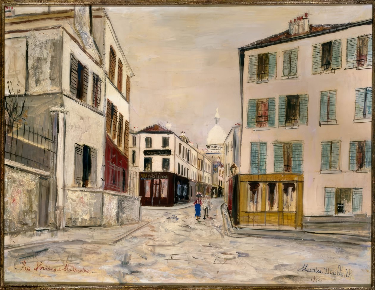 Rue Norvins Montmartressa tekijältä Maurice Utrillo