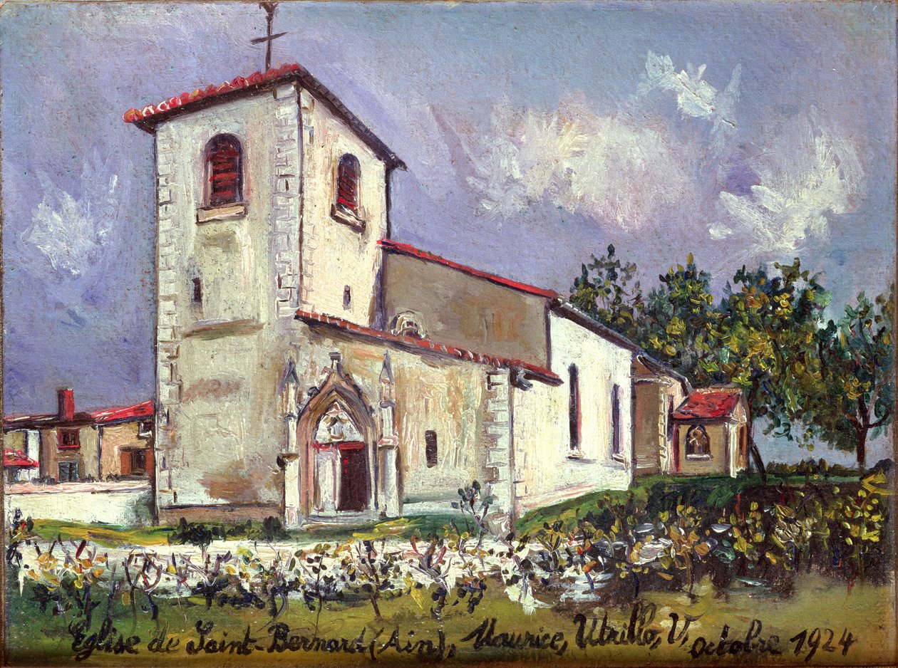 Saint-Bernardin kirkko, Ain, kesällä tekijältä Maurice Utrillo