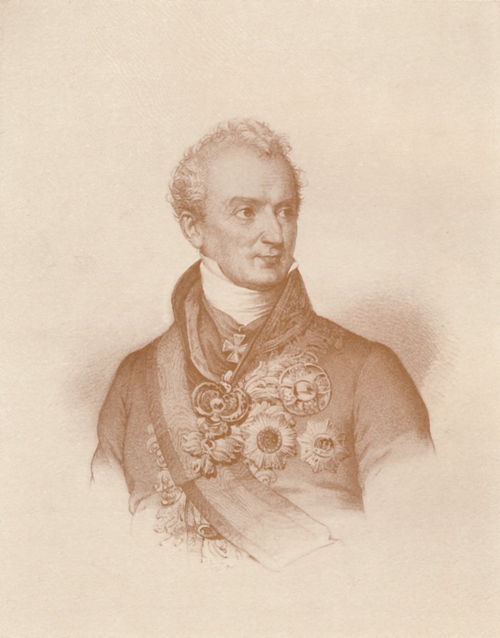 Prinssi Clemens Wenzel Nepomuk Lothar Von Metternich-Winneburg, c1830, 1896 tekijältä Maurin