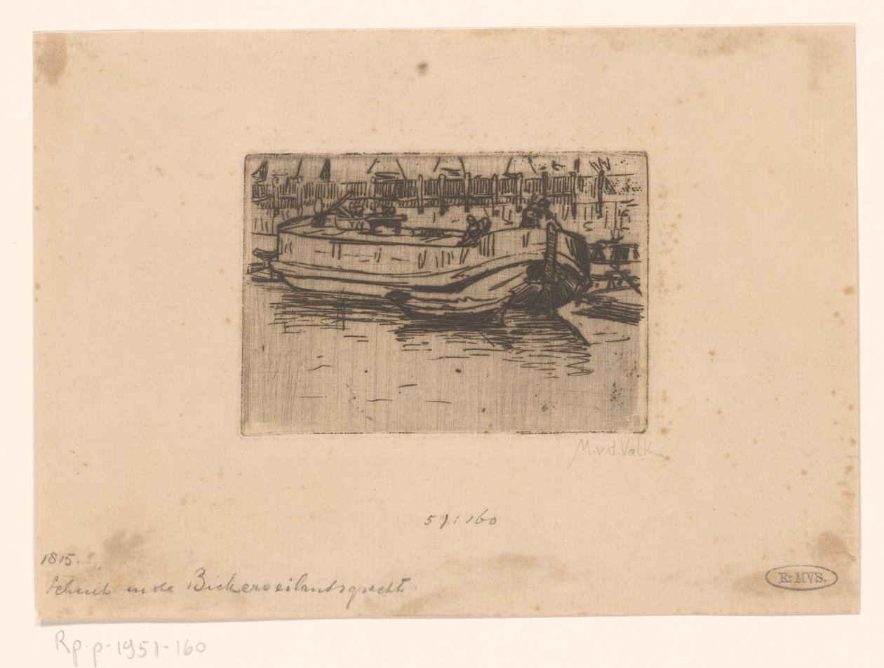 Laiva Bickersgrachtissa, Amsterdamissa tekijältä Maurits van der Valk (signed by artist)