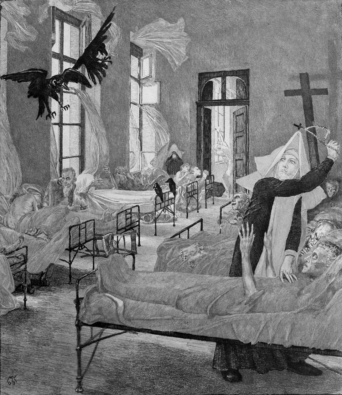 Rutto, "Kuolema, osa kaksi" -sarjasta, 1898 tekijältä Max Klinger