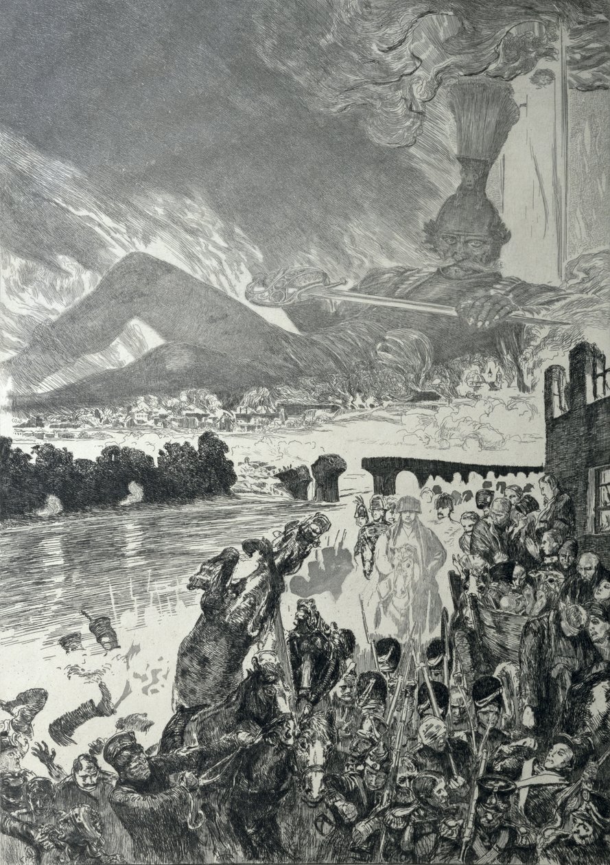 Sota, 1910 (akvatintakaiverrus) tekijältä Max Klinger