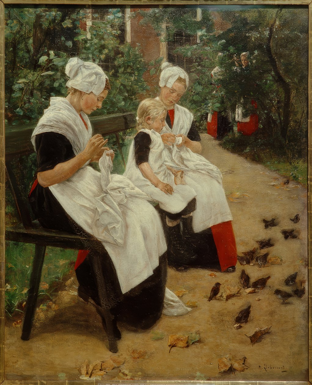 Amsterdamer Waisenmädchen im Garten tekijältä Max Liebermann