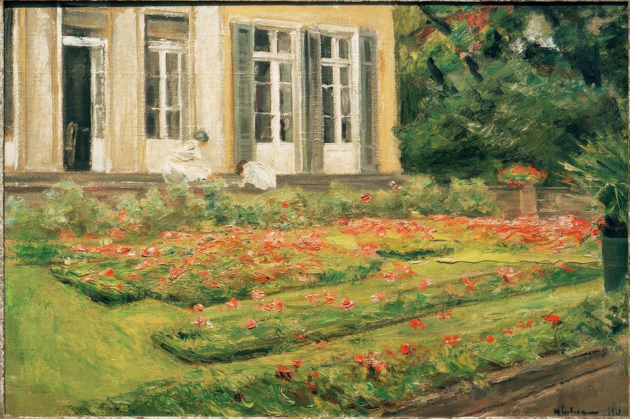 Die Blumenterrasse im Wannseegarten nach Nordwesten tekijältä Max Liebermann