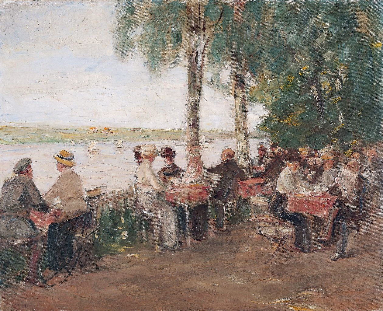 Gartenlokal am Wasser tekijältä Max Liebermann