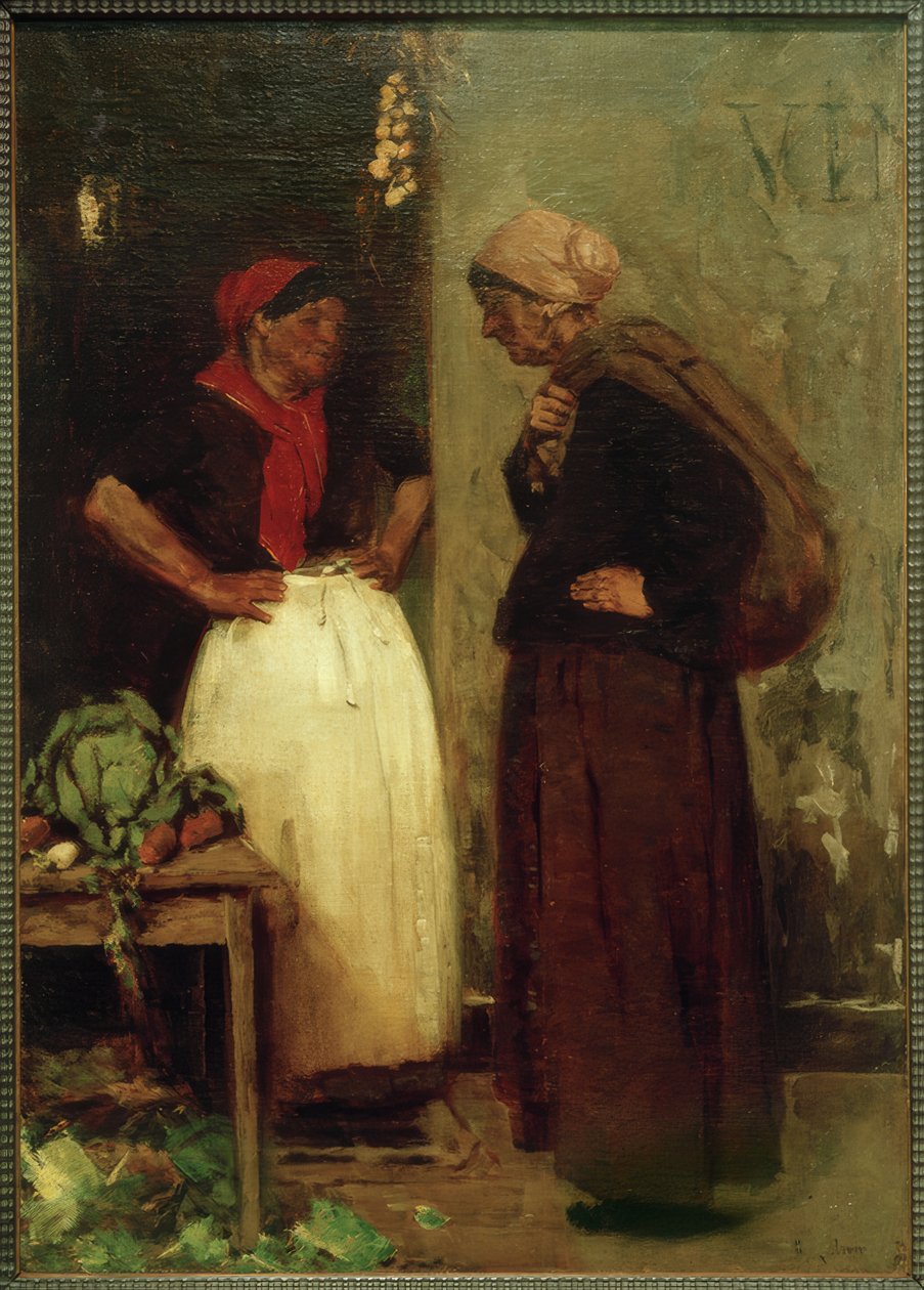 Vihanneskauppias - Market Scene tekijältä Max Liebermann