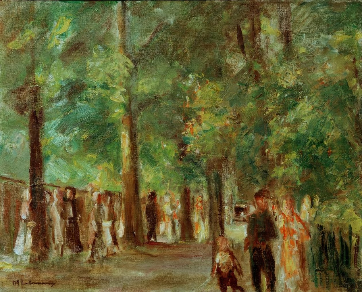 Große Seestraße Wannsee mit Spaziergängernissä tekijältä Max Liebermann