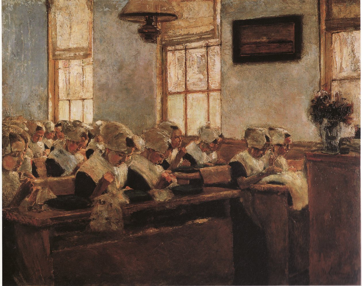 Holländische Nähschule tekijältä Max Liebermann