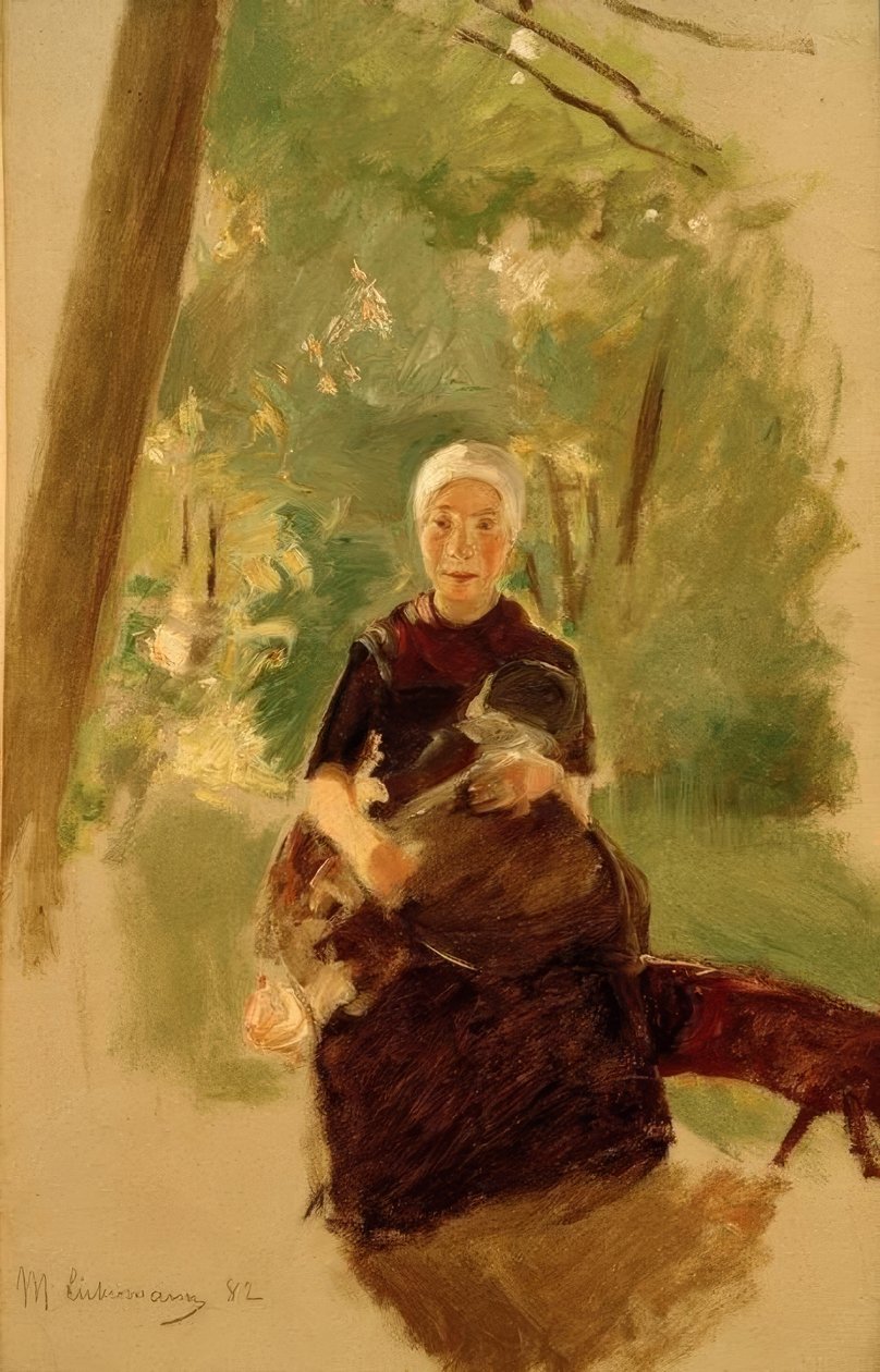 Junge Mutter unter Bäumen tekijältä Max Liebermann