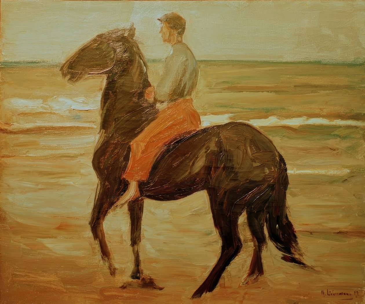 Junger Reiter – Pferdeknecht am Strand tekijältä Max Liebermann