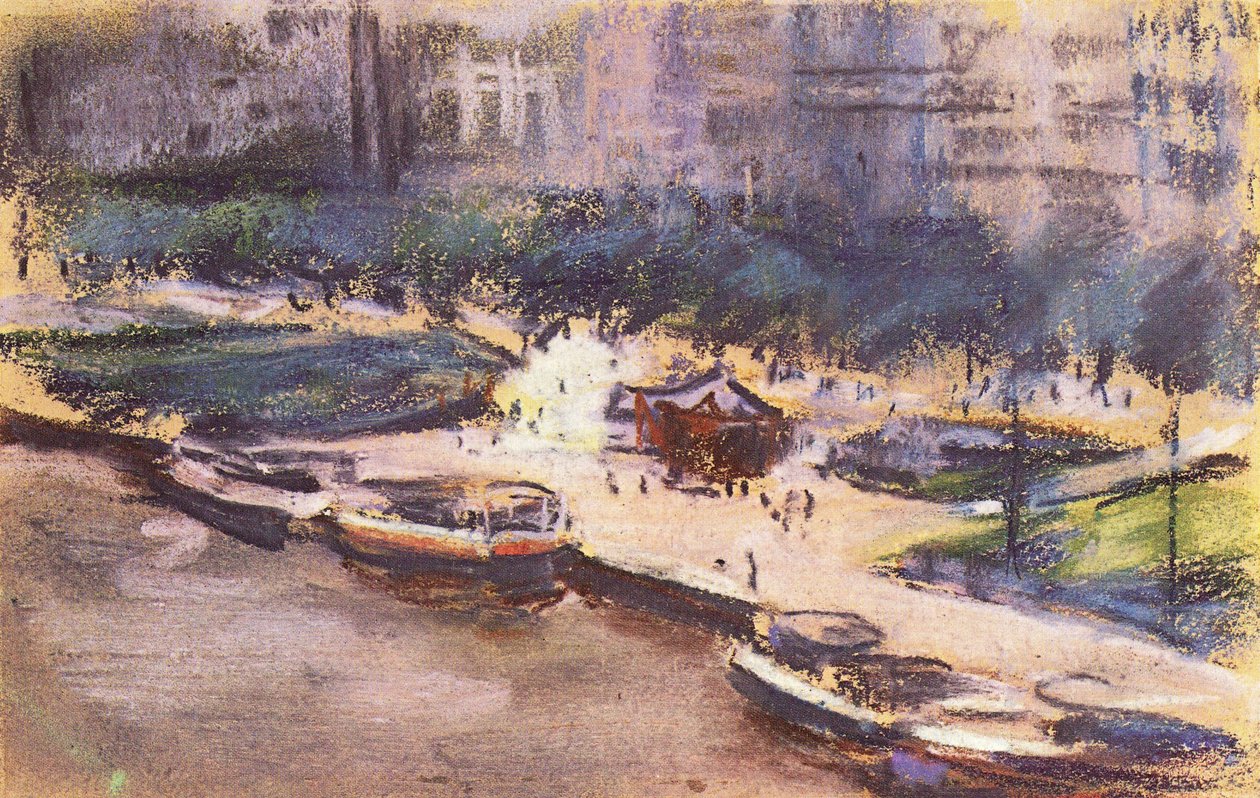 Landungsplatz am Jungfernstieg Hampurissa tekijältä Max Liebermann