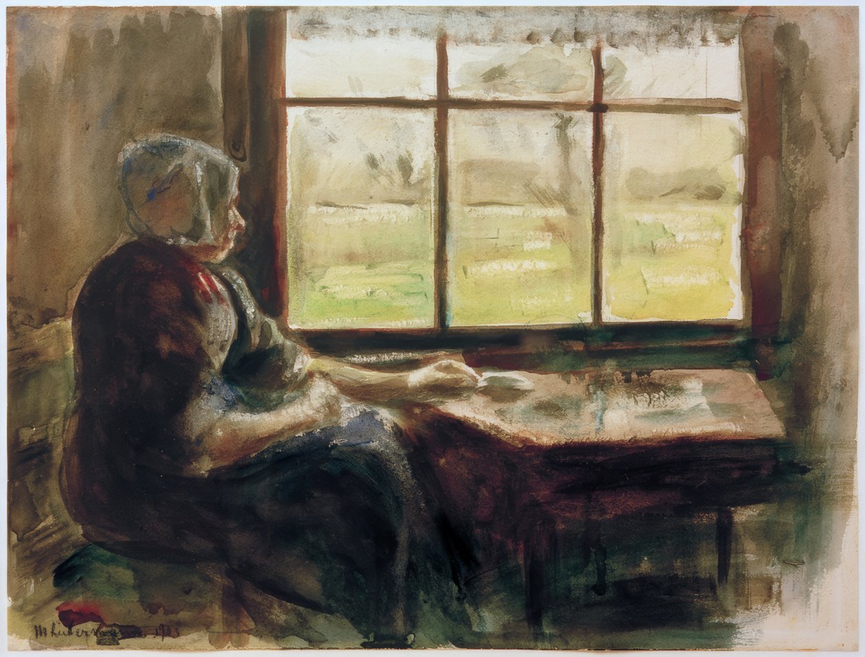M.Liebermann, Holländische Frau am Fenster tekijältä Max Liebermann