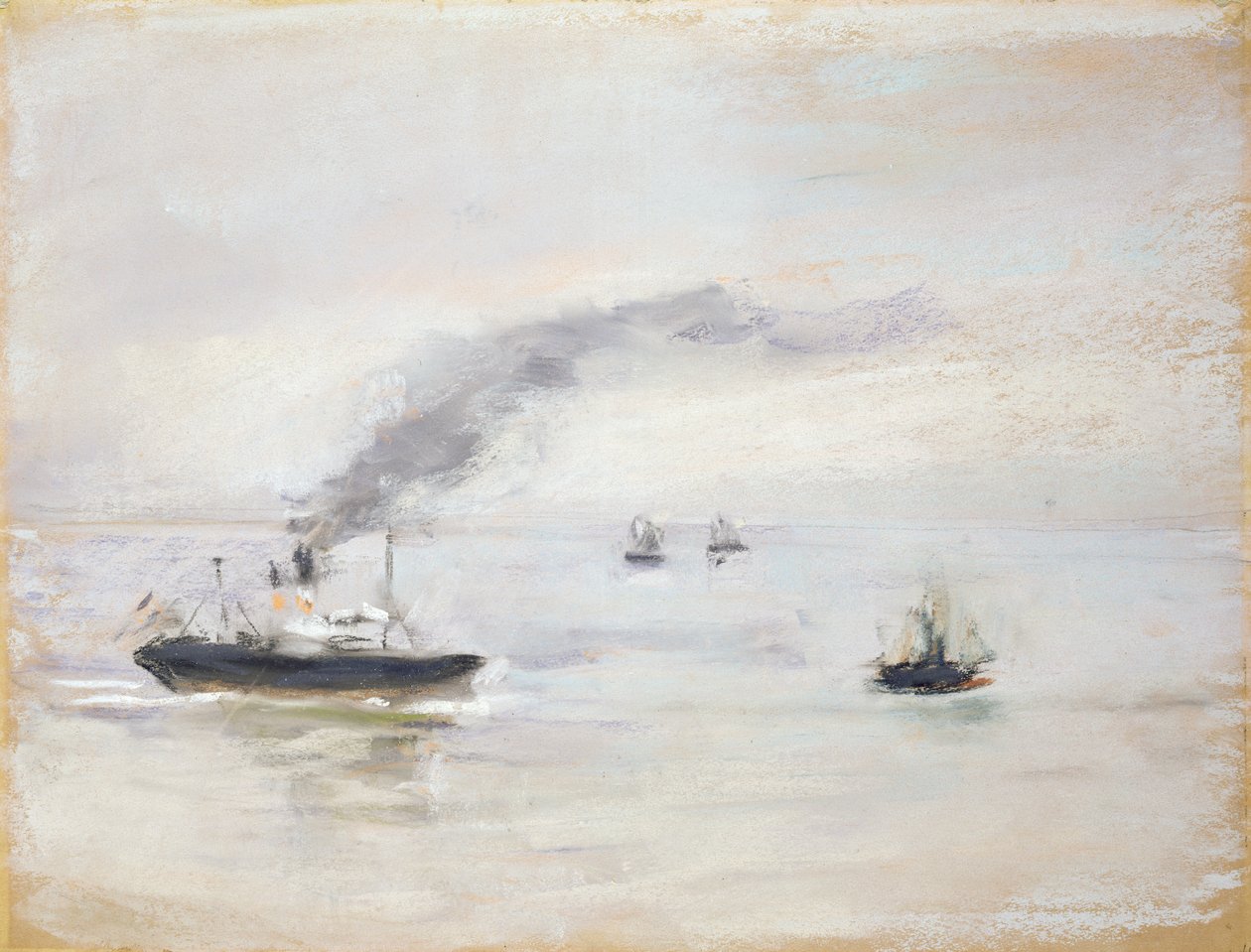 Sateisen päivän tunnelma Elben lähellä, 1903 (pastelli paperille) tekijältä Max Liebermann