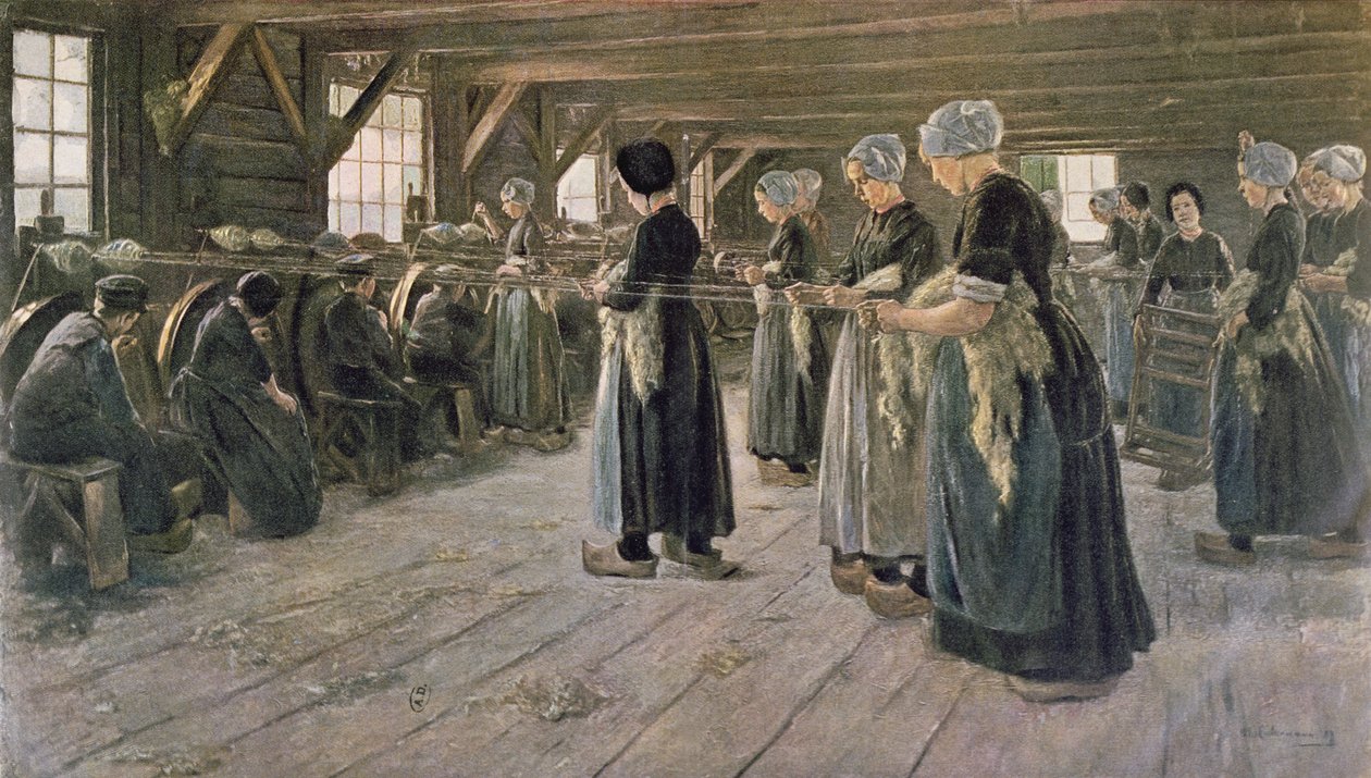 Kehruupaja Larenissa, 1889 tekijältä Max Liebermann