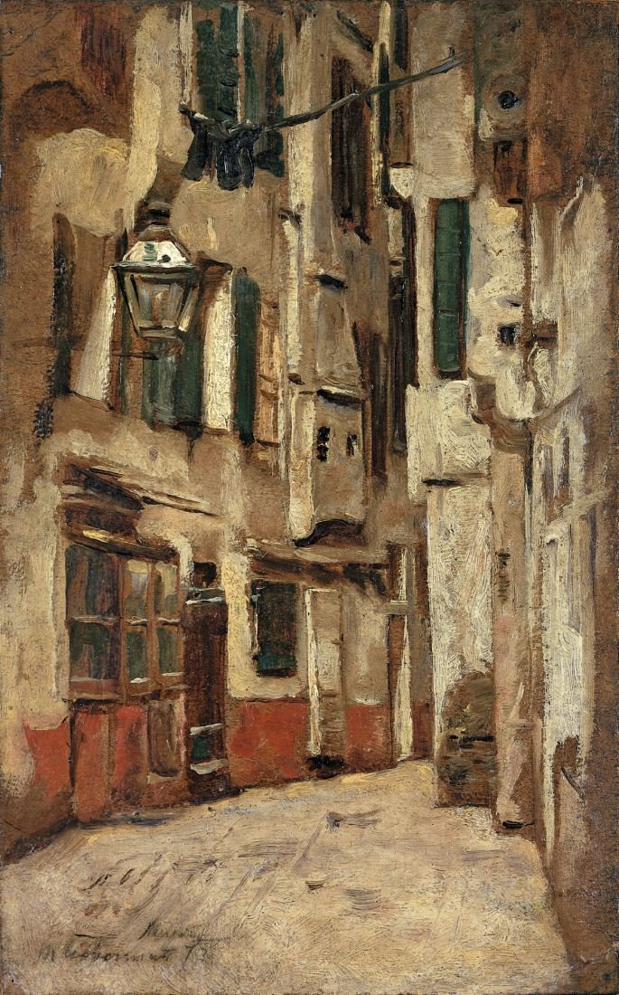 Venezianische Gasse nach rechts tekijältä Max Liebermann