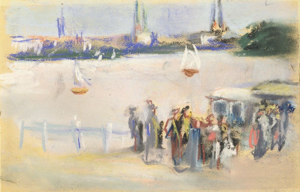 Näkymä Aussenalsterille, 1909 (pastelli paperille) tekijältä Max Liebermann